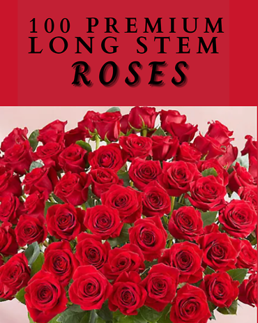 100 Premium Long Stem Roses